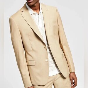 Alfani Men's Slim Fit Solid Knit Suit Jacket Gray Size 42